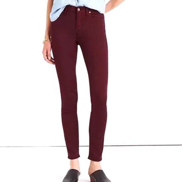 Madewell High Rise Deep Plum Skinny Jeans Size 27 - Picture 1 of 7